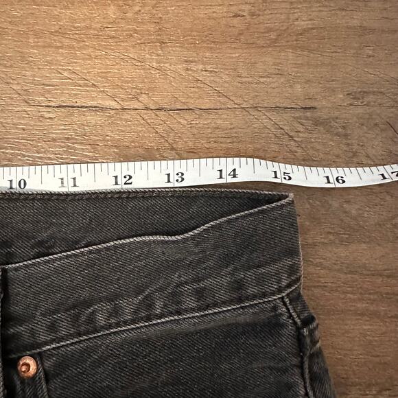 Levi 501 Jeans Mens 28x28 Black Distressed Cotton Denim Pants - Picture 3 of 6